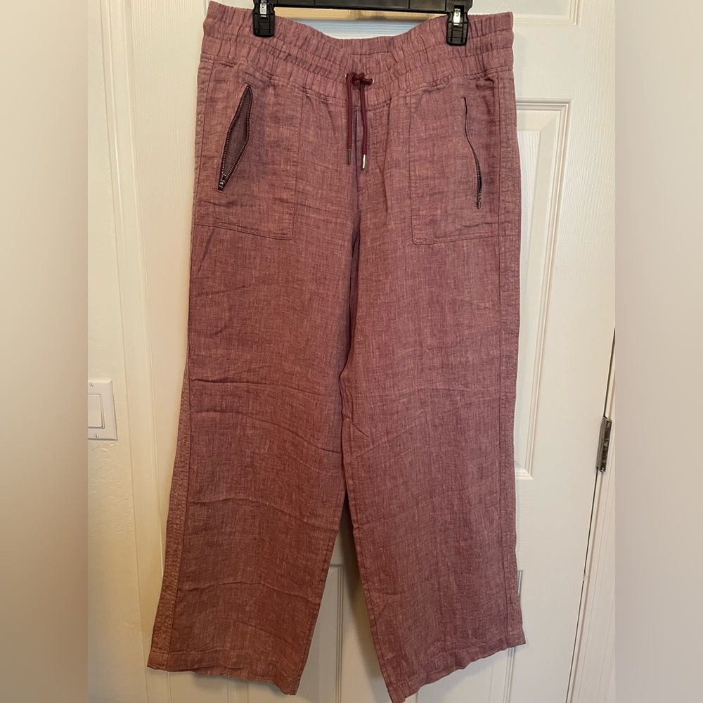 Athleta red linen pants